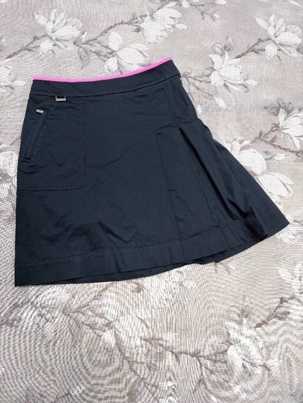 Ralph Lauren Golf Skort 4 Black Pink Trim Pleated Built In Shorts